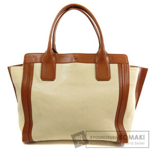 Chloe logo embossed tote bag leather